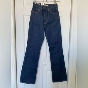 70s Style Levi’s Ribcage Boot Cut & Flare Dark Navy Pants